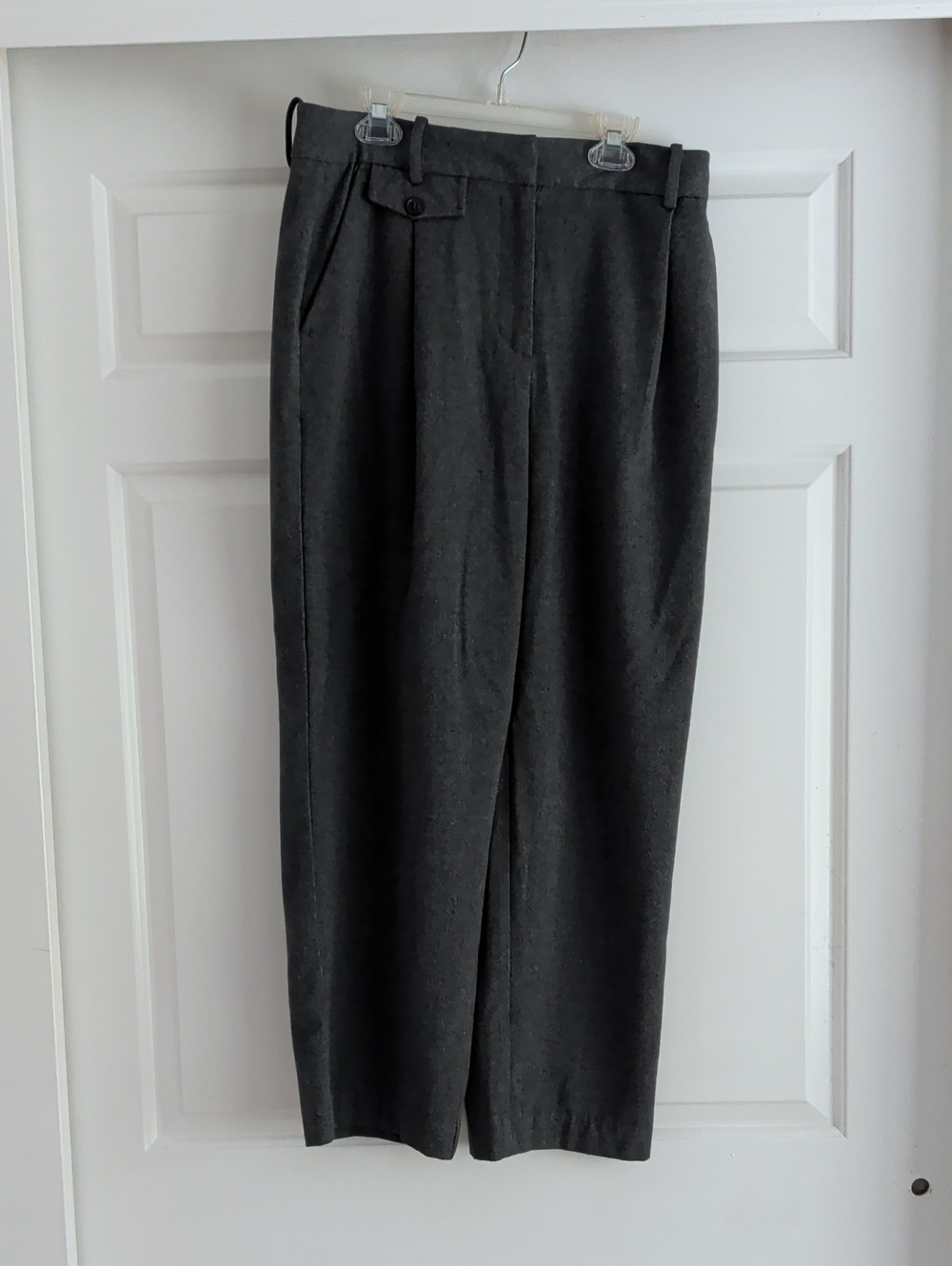 Zara Dark Gray Pleated Dress Ankle Pants